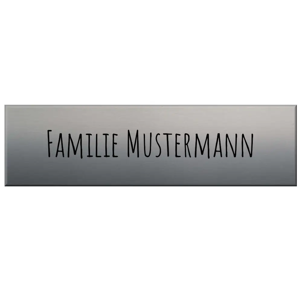 Haustür Familienschild aus Edelstahl mit Gravur Maße: 125×35 mm – Bild 2